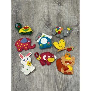 Vintage Set Of Felt Figures Animals Birds C27